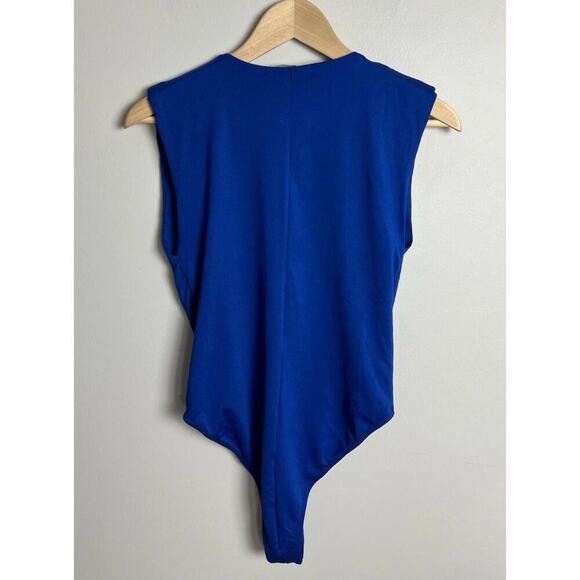 Zara Blue Bodysuit Sleeveless Crew Neck Stretch Tank Leotard Size Medium Women’s - Picture 2 of 5